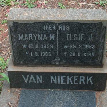 NIEKERK Maryna M., van 1959-1966 :: VAN NIEKERK Elsje J. 1963-1966