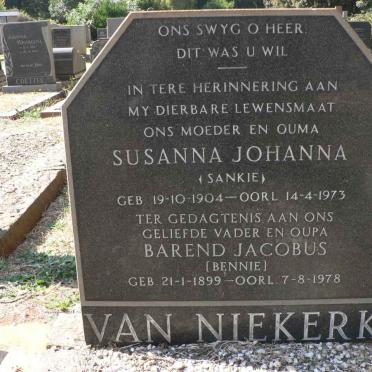NIEKERK Barend Jacobus, van 1899-1978 &amp; Susanna Johanna 1904-1973