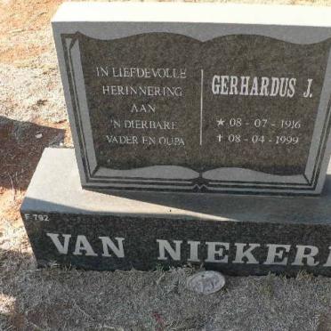 NIEKERK Gerhardus J., van 1916-1999