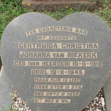 NIEKERK Gertruida Christina Johanna, van nee VAN HEERDEN 1918-1945