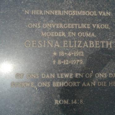 NIEKERK, Marthinus Jacobus, van 1906-1988 &amp; Gesina Elizabeth 1912-1979