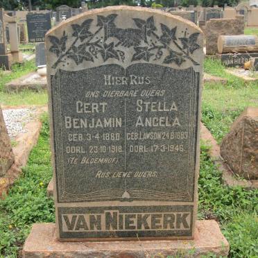 NIEKERK Gert Benjamin, van 1880-1918 &amp; Stella Angela LAWSON 1889-1946
