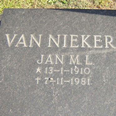 NIEKERK Jan M.L., van 1910-1981