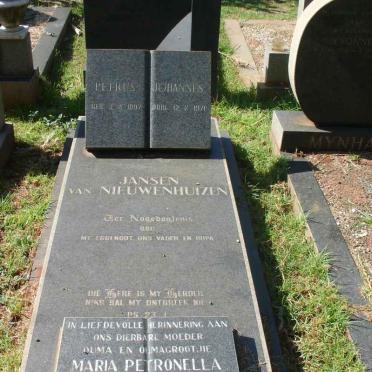 NIEUWENHUIZEN Petrus Johannes, Jansen van 1907-1971 &amp; Maria Petronella Wilhelmina 1910-1994