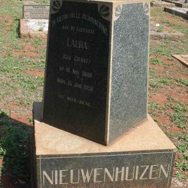 NIEUWENHUIZEN Laura nee GRANT 1908-1952
