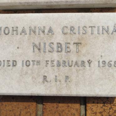 NISBET Johanna Cristina -1968