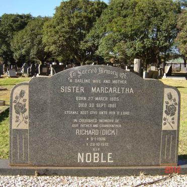 NOBLE Richard 1906-1972 &amp; Sister Margaretha 1905-1961