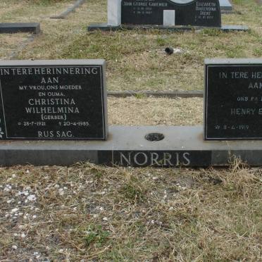 NORRIS Henry Edward 1919-1993 &amp; Christina Wilhelmina GERBER 1921-1985