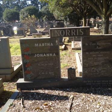 NORRIS Apie &amp; Martha Johanna 1919-2002