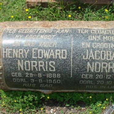 NORRIS Henry Edward 1888-1950 &amp; Jacoba P. 1887-1969