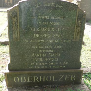 OBERHOLZER Gerhardus J.P. 1873-1949 &amp; Martha Maria KOTZE 1878-1951