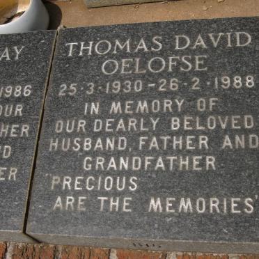 OELOFSE Thomas David 1930-1988