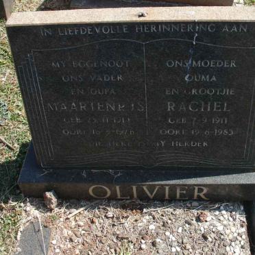 OLIVIER Maarten P.J.S. 1914-1976 &amp; Rachel 1911-1985 