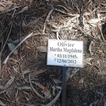 OLIVIER Martha Magdalena 1945-2012