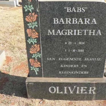 OLIVIER Barbara Magrietha 1934-1998