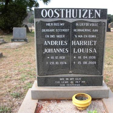 OOSTHUIZEN Andries Johannes 1931-1974 &amp; Harriet Louisa 1936-2009