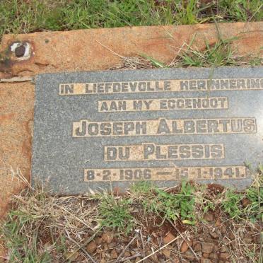 PLESSIS Joseph Albertus, du 1906-1941
