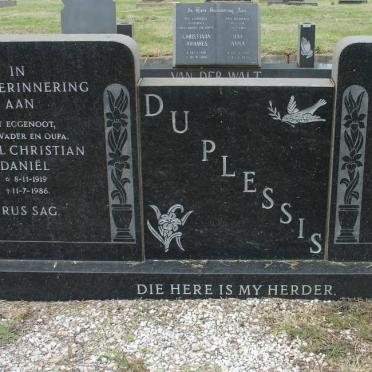 PLESSIS Sarel Christian Daniel, du 1919 &amp; Martha Christina 1921-1990