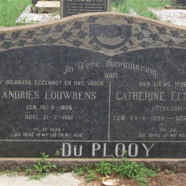 PLOOY Andries Louwrens, du 1886-1961 &amp; Catherine Elizabeth STRYDOM 1896-1970