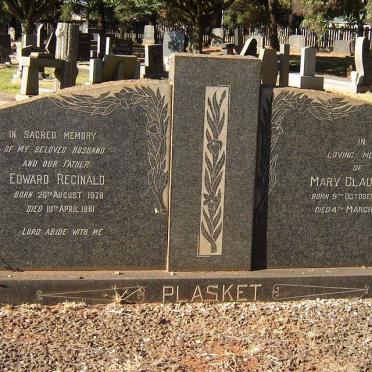 PLASKET Edward Reginald 1878-1981 &amp; Mary Claudine 1879-1974