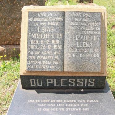 PLESSIS Esias Engelbertus, du 1891-1953 &amp; Elizabeth Helena 1894-1981