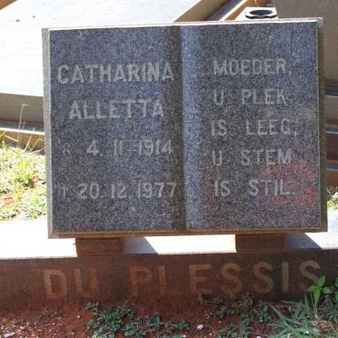 PLESSIS Catharina Alletta, du 1914-1977