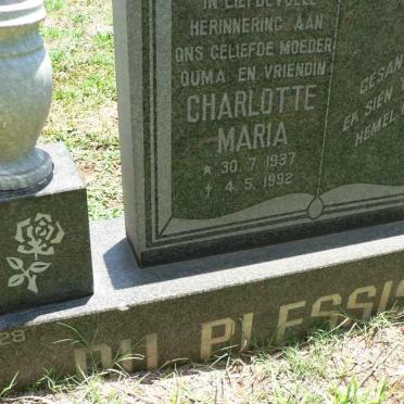 PLESSIS Charlotte Maria, du 1937-1992