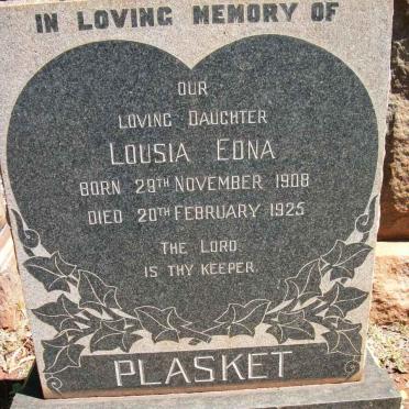 PLASKET Lousia Edna 1908-1925