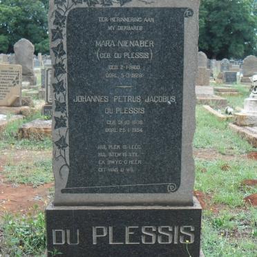 PLESSIS Johannes Petrus Jacobus, du 1909-1954 :: NIENABER Mara nee DU PLESSIS 1900-1929