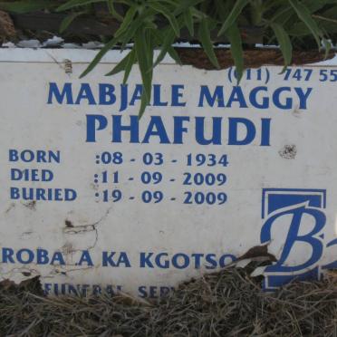 PHAFUDI Mabjale Maggy 1934-2009