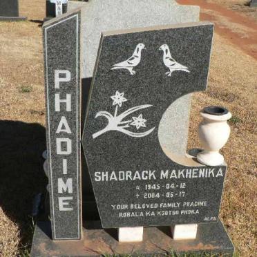 PHADIME Shadrack Makhenika 1945-2004