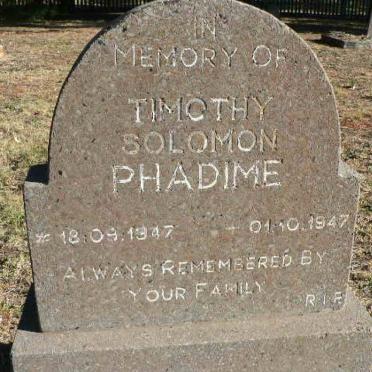 PHADIME Timothy Solomon 1947-1947