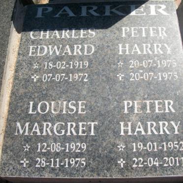 PARKER Charles Edward 1919-1972 &amp; Louise Margret 1929-1975 :: PARKER Peter Harry 1975-1975 :: PARKER Peter Harry 1952-2011