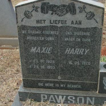PAWSON Harry 1920- &amp; Maxie 1926-1993