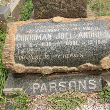PARSONS Chrisman Joel Andries 1888-1958