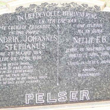 PELSER Hendrik Johannes Stephanus 1914-1955 &amp; Nellie F.B. 1912-2000