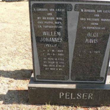 PELSER Willem Johannes 1928-2001 &amp; Olga Mavis 1929-