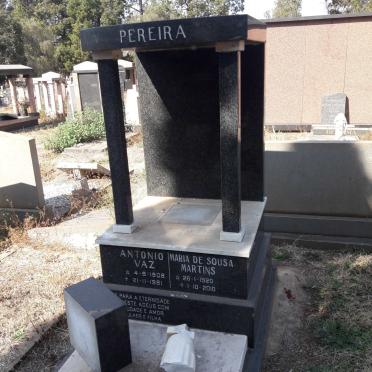 PEREIRA Antonio Vaz 1908-1981 &amp; Maria de Sousa Martins 1920-2010