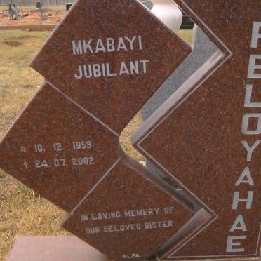 PELOYAHAE Mkabayi Jubilant 1959-2002