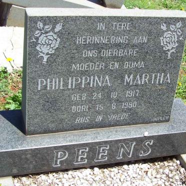 PEENS Philippina Martha 1917-1990