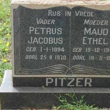 PITZER Petrus Jacobus 1894-1970 &amp; Maud Ethel 1902-1961