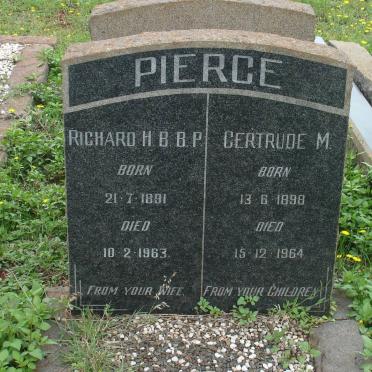 PIERCE Richard H.B.B.P. 1891-1963 &amp; Gertrude M. 1898-1964