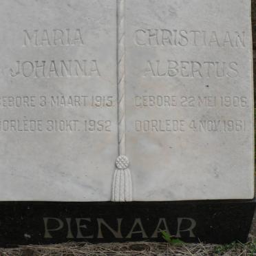 PIENAAR Christiaan Albertus 1906-1961 &amp; Maria Johanna 1915-1952