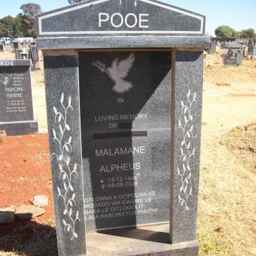 POOE Malamane Alpheus 1946-2008