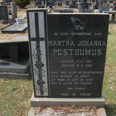 POSTHUMUS Martha Johanna 1921-2980