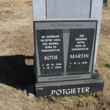 POTGIETER Martin 1936- &amp; Kotie 1944-2006