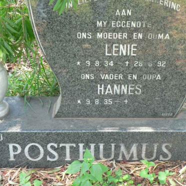 POSTHUMUS Hannes 1935- &amp; Lenie 1934-1992