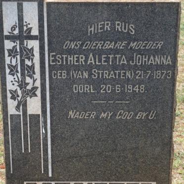 POTGIETER Esther Aletta Johanna nee VAN STRATEN 1873-1948