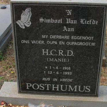 POSTHUMUS H.C.R.D. 1916-1993