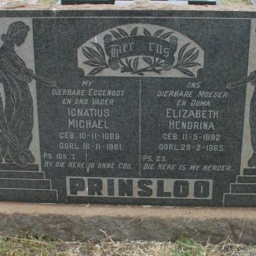PRINSLOO Ignatius Michael 1889-1961 &amp; Elizabeth Hendrina 1892-1965